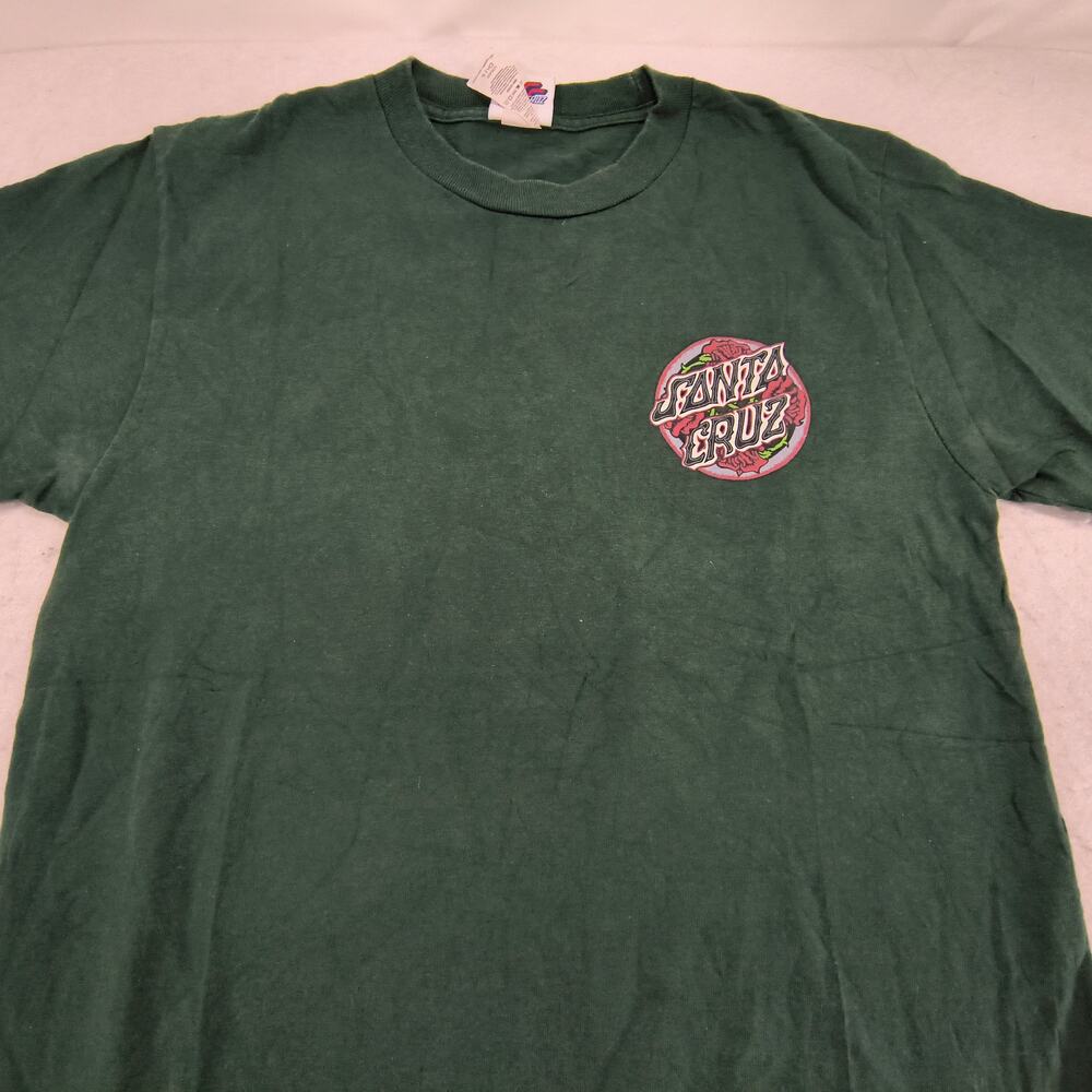 Santa Cruz Crew Neck Short Sleeve Graphic Shirt Mens Size Small S Green